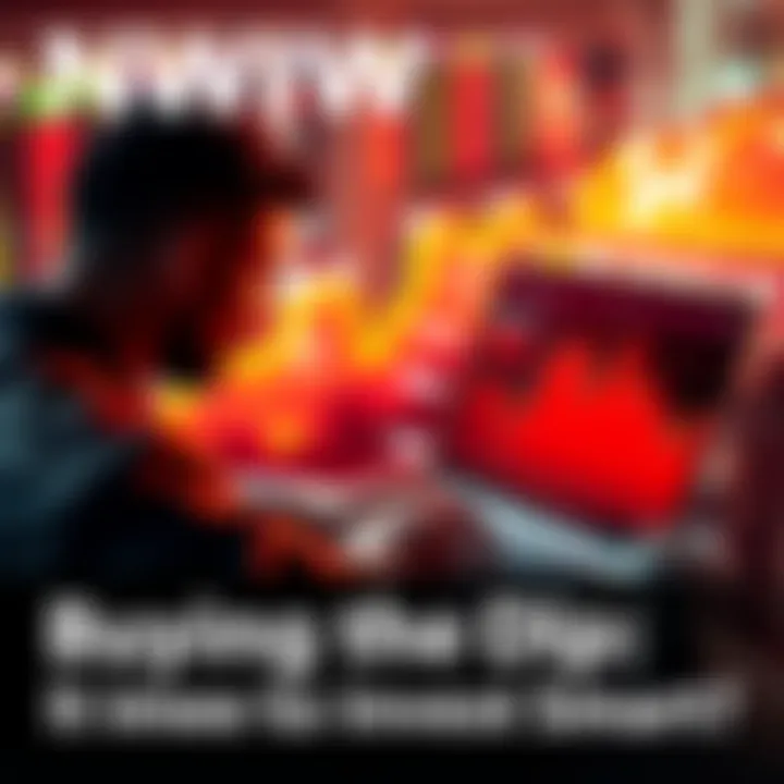 Investing in the Market A person analyzing stock charts and market trends on a laptop, considering investment options during a market dip