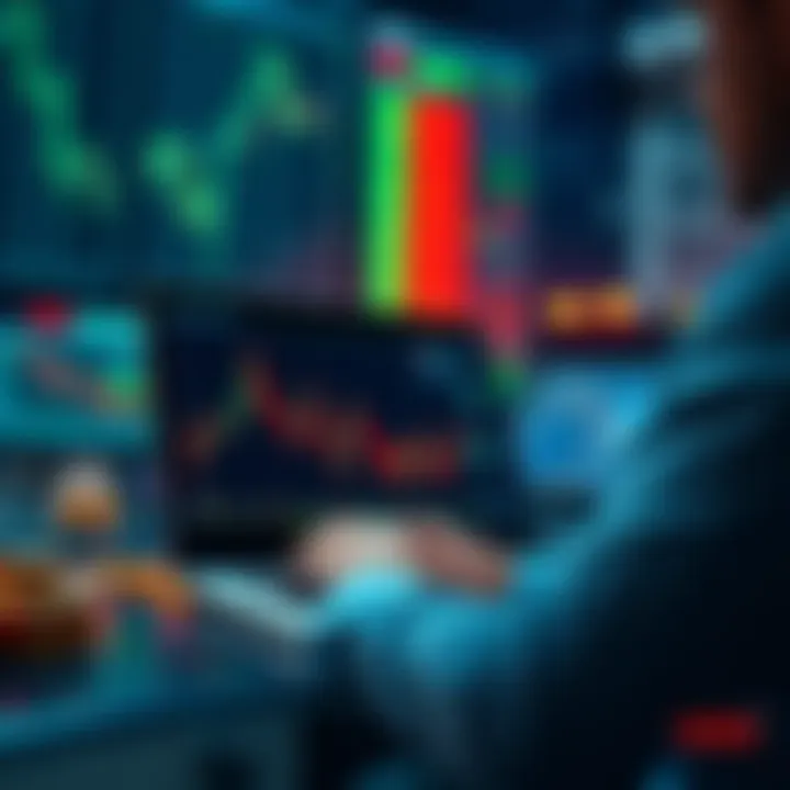 A person analyzing stock market charts on a laptop, looking for investment opportunities during a market dip