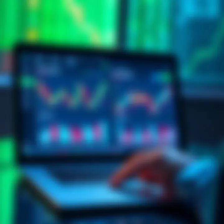 A person analyzing investment charts on a laptop with financial graphs showing NEAR's potential after a federal rate cut.