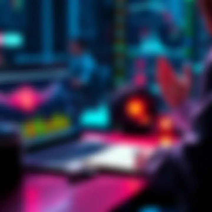 Investing Journey Person analyzing investment charts with a laptop and notepad, celebrating reaching average investment below 100K