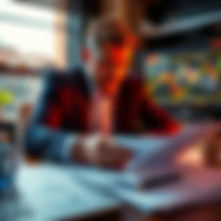 A person analyzing stock charts while considering long-term investment strategies amidst tax changes, with financial documents on a desk.