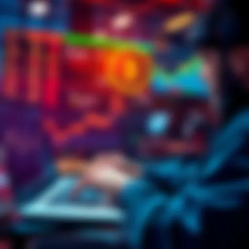 A person looking at investment charts and options on a laptop, pondering how to invest wisely after losing money in memecoins