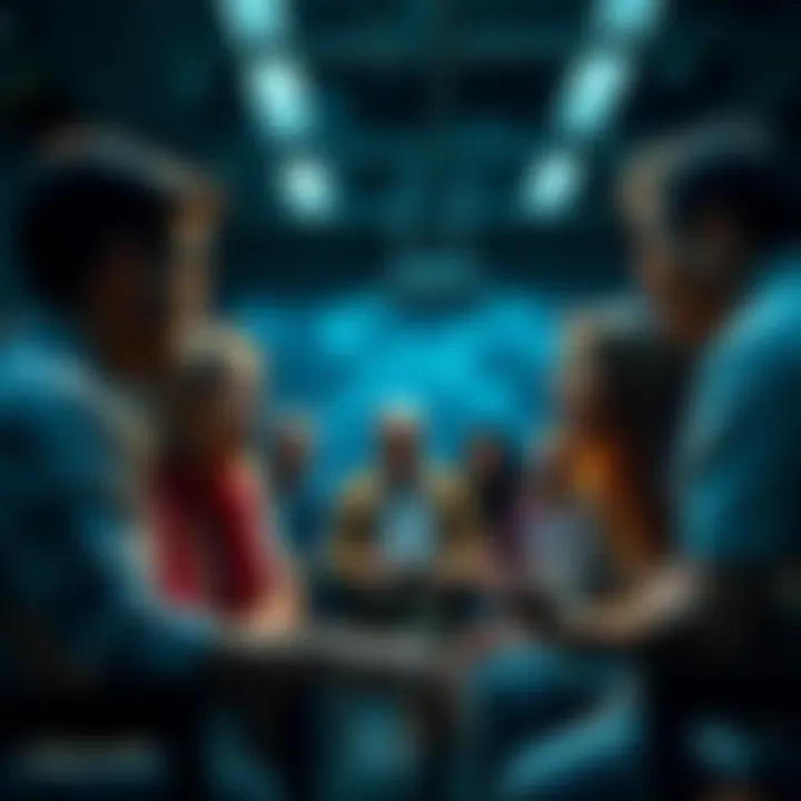 Investing in Tokenized Assets A diverse group of common people discussing investment opportunities in tokenized assets like oil, gold, and real estate on digital platforms.