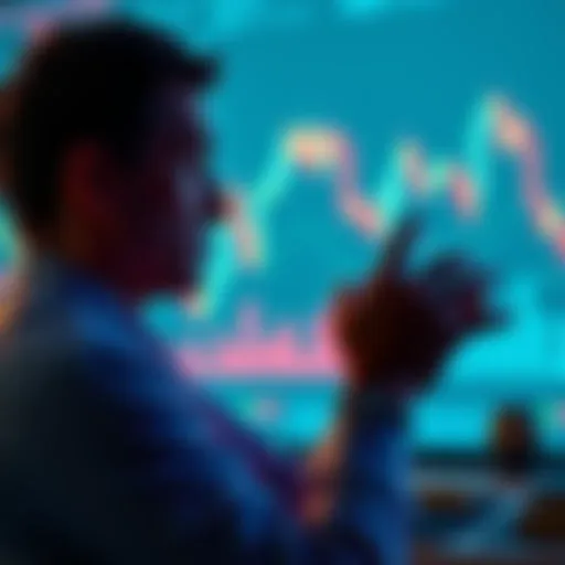 Person contemplating investment options with cash and financial charts in the background