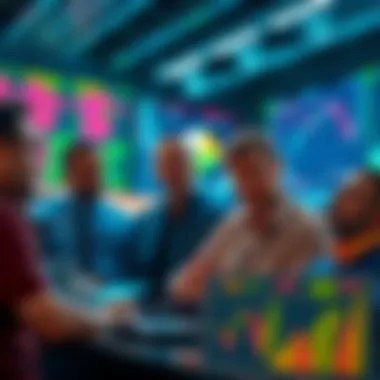 Investment Decisions in XRP A group of traders analyzing XRP market trends and discussing strategies