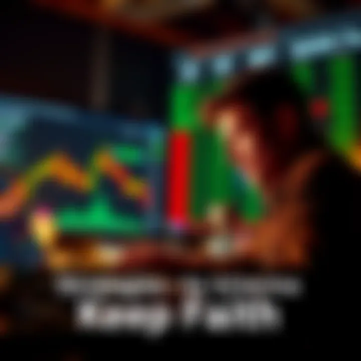 A person analyzing stock charts on a laptop while staying determined despite market challenges