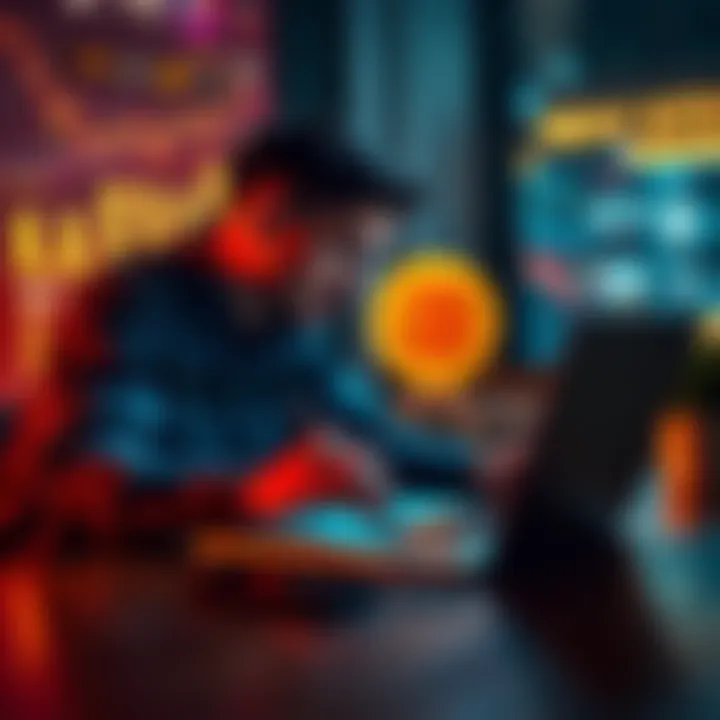 Investment Strategy A person analyzing Bitcoin market trends on a laptop, reflecting on investment decisions during a market decline.