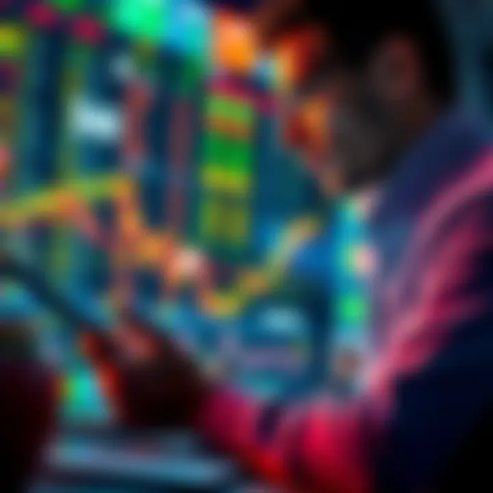 Person making investment decisions Individual analyzing stock charts and financial data to make personal investment choices