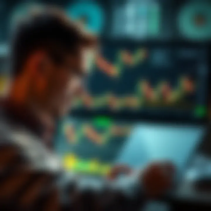 A person looking at financial charts and considering whether to invest more or hold back capital.
