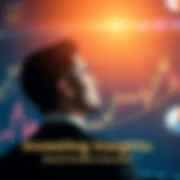 A person contemplating investment options with charts and graphs in the background