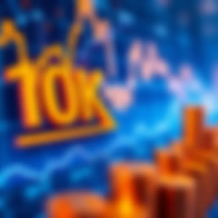 Investment Difference A visual representation of a financial chart showing a 10K drop in investment amounts. The focus is on the difference between two investment figures, illustrating market fluctuations.