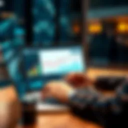 A person reviewing financial charts and graphs on a laptop, symbolizing a shift in investment strategy from Raiz to Betashares Direct.
