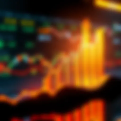 A graph showing upward trends in investment values with a dollar symbol and arrows pointing upward.
