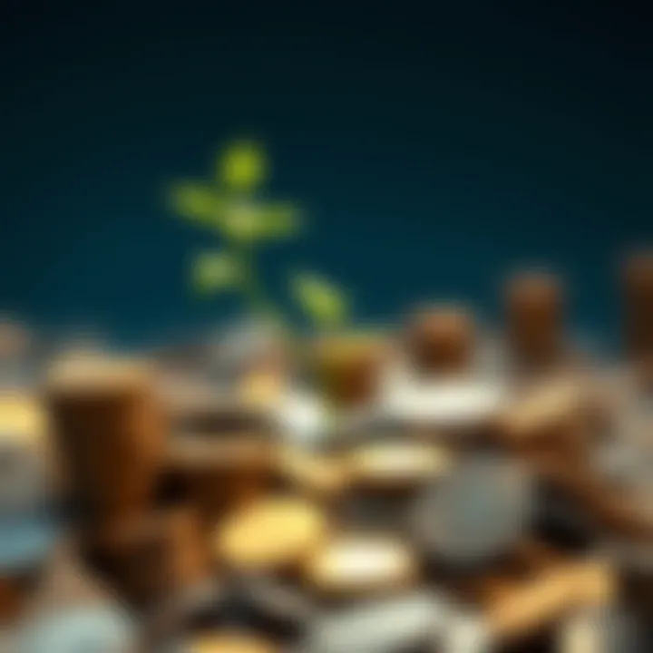 A visual representation of increasing investment trends with graphs and financial symbols