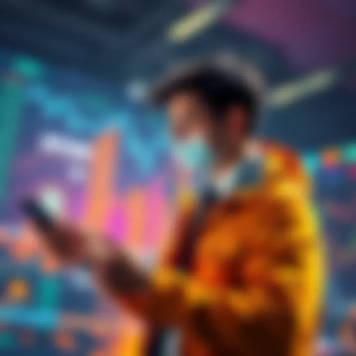 Investment Landscape Shift: Bitcoin and Stocks A confident investor examining growth in Bitcoin stocks