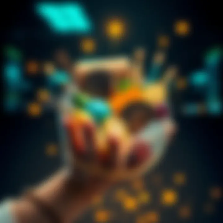 A hand holding a variety of investment assets like stocks, bonds, and cryptocurrencies, symbolizing financial growth.