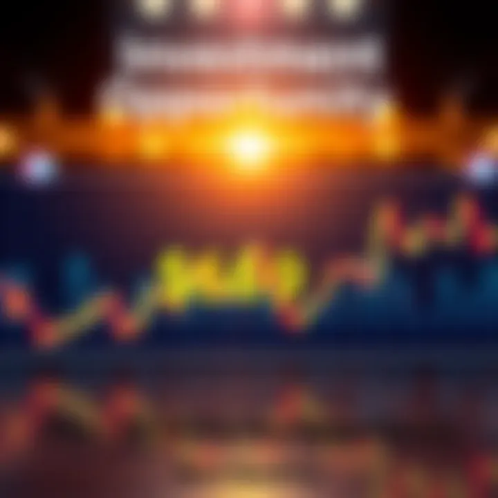 A stock market graph showing a dip at $69.69 with an upward trend next to it, symbolizing potential investment gains.