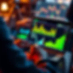 A person analyzing various investment charts and graphs on a laptop screen, highlighting different investment strategies