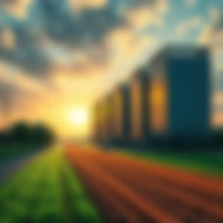 Investment Options A collage showing streets, iconic buildings, and large agricultural fields as potential investment choices