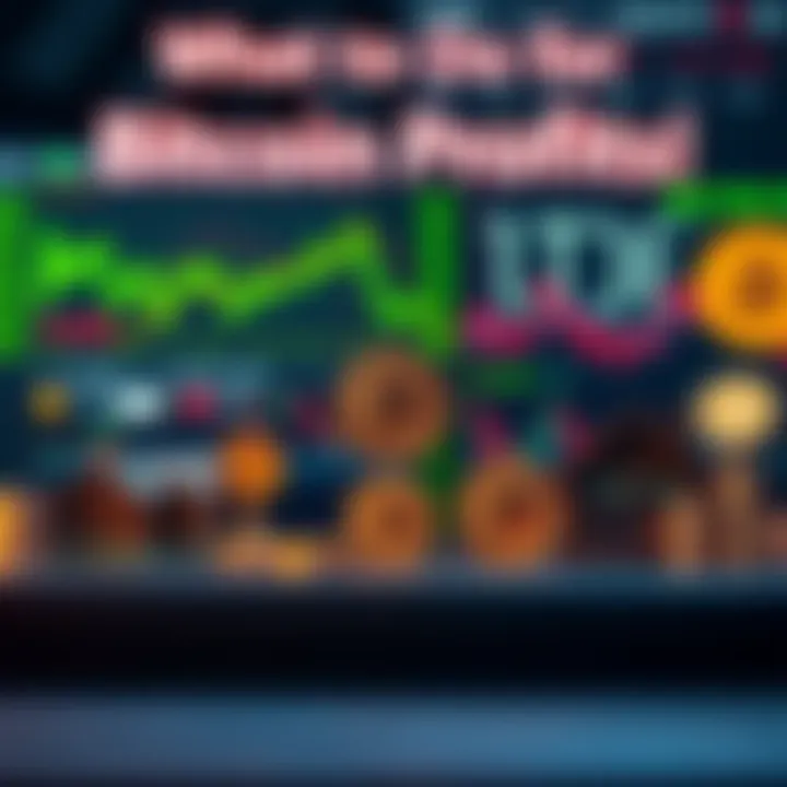 A table with various investment options like stocks, real estate, and ETFs displayed alongside Bitcoin symbols.