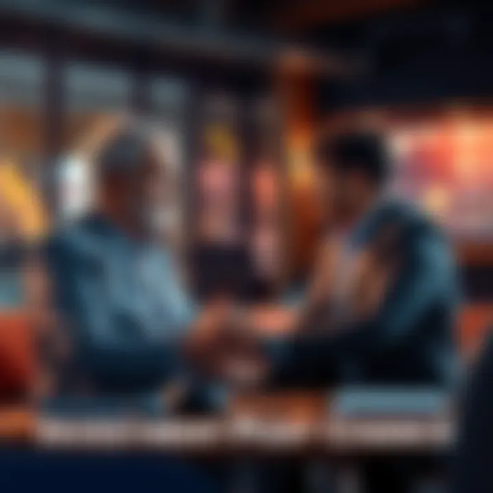 A financial advisor discussing portfolio strategies with clients, focusing on global value funds and risk management strategies