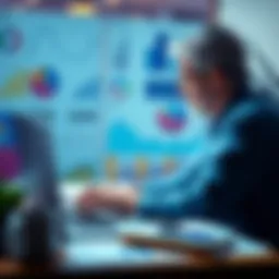 A person in their 40s analyzing financial charts and graphs on a laptop, considering investment options.