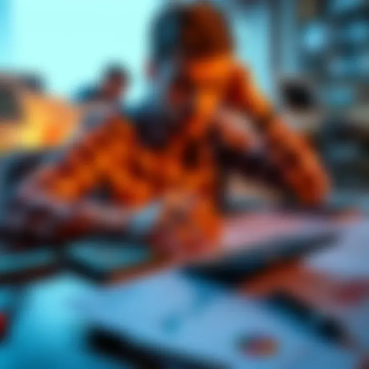 A person contemplating investment decisions with a calculator and financial charts on a table.