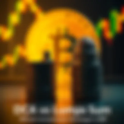 A side-by-side comparison of Dollar Cost Averaging and Lump Sum investing with a Bitcoin graph in the background.