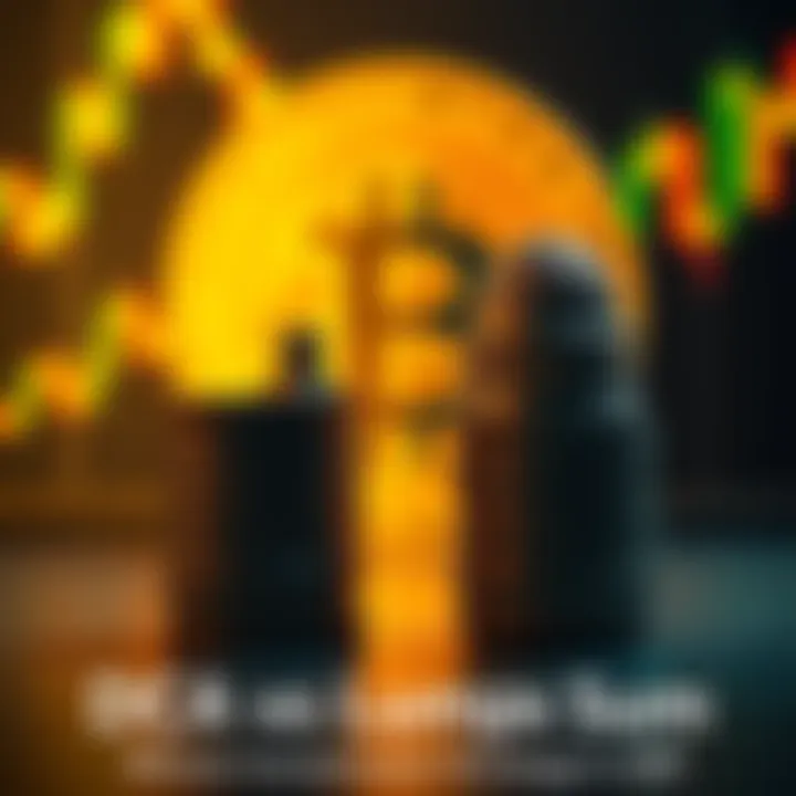 A side-by-side comparison of Dollar Cost Averaging and Lump Sum investing with a Bitcoin graph in the background.