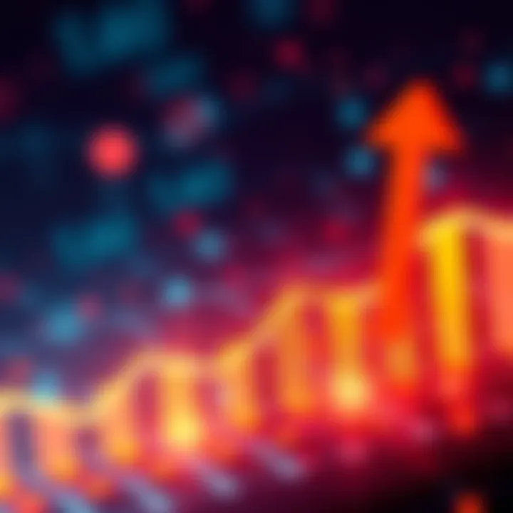 A graphical representation showing a downward trend in prices with arrows indicating dollar-cost averaging strategy.