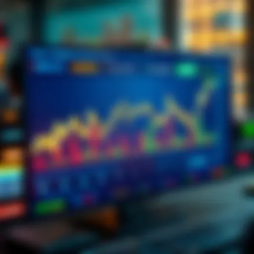 A chart showing rising investment trends and strategies with expert insights on a digital screen.
