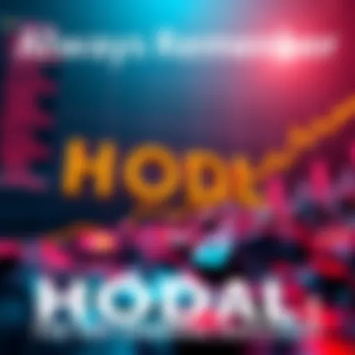 Investment Strategy A graph showing rising investment trends with the word HODL prominently displayed