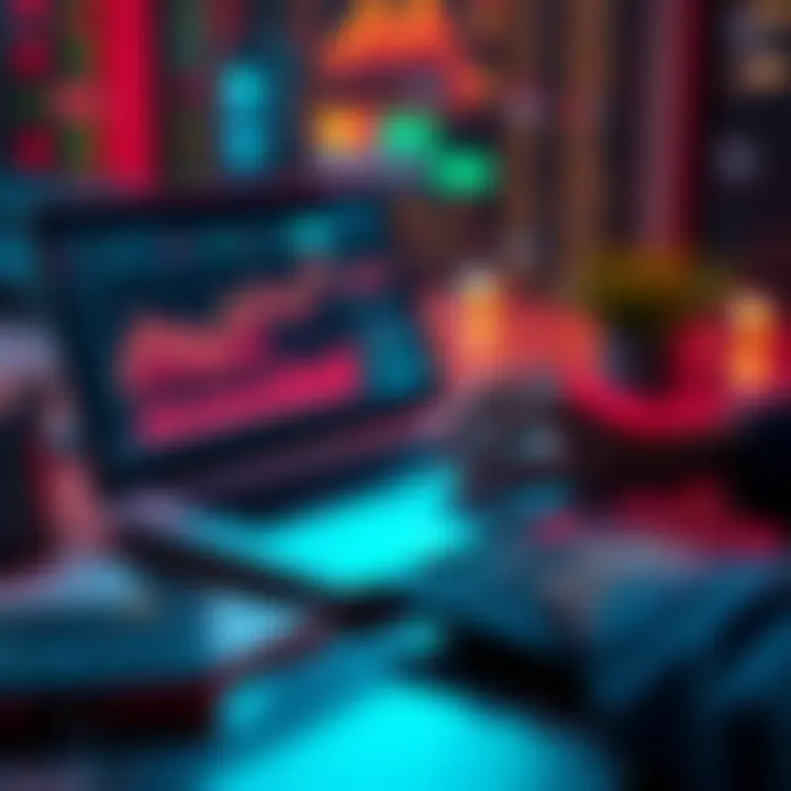 A person analyzing financial charts and graphs on a laptop, with a calculator and notepad beside them.