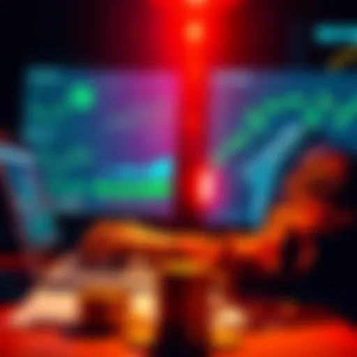 An investor looking at charts and graphs on a laptop, considering various altcoins for investment