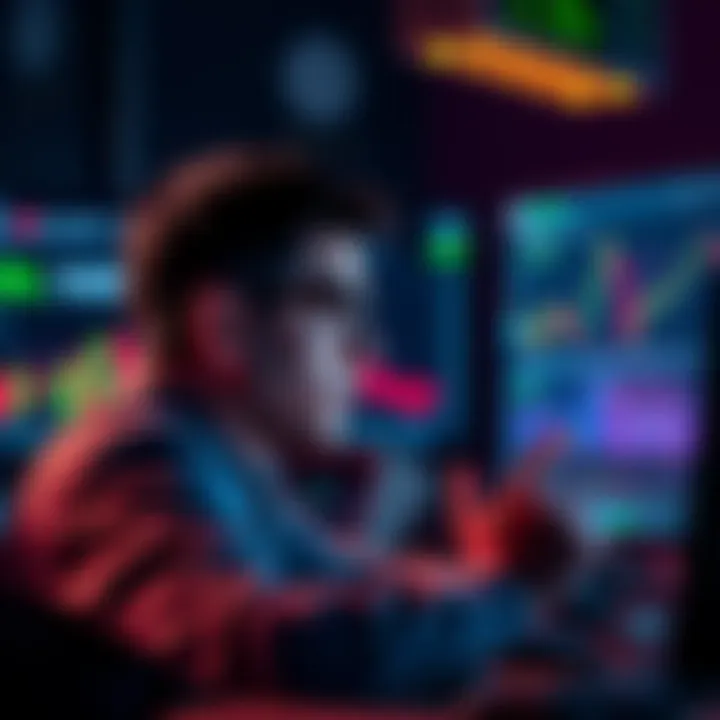 A concerned investor analyzing cryptocurrency charts on a computer, focused on XRP and other digital currencies, reflecting on investment decisions.