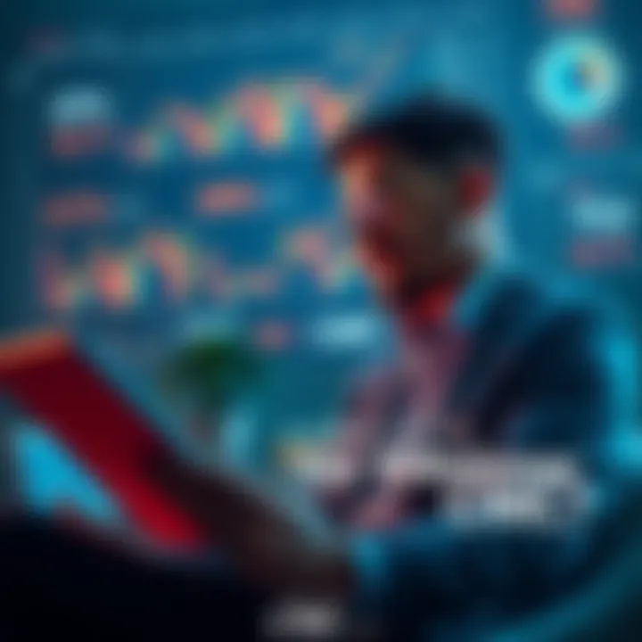 Investor considering financial options A thoughtful investor analyzing their finances with charts and graphs representing Raiz and CMC investments