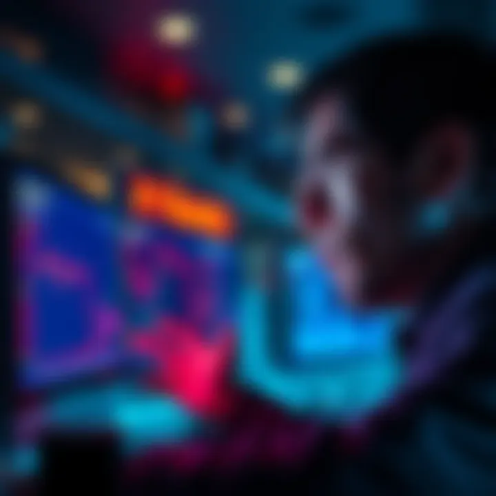 A concerned investor looking at a screen displaying declining XRP prices, expressing worry over potential loss of savings.