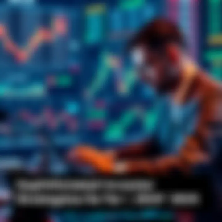 A focused investor studying financial charts and data on a laptop, preparing for market opportunities in 2025.