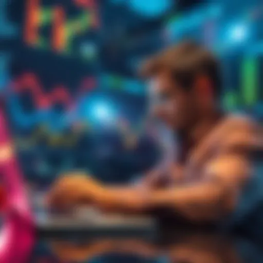 A person looking at stock charts and financial data on a laptop, contemplating investment decisions