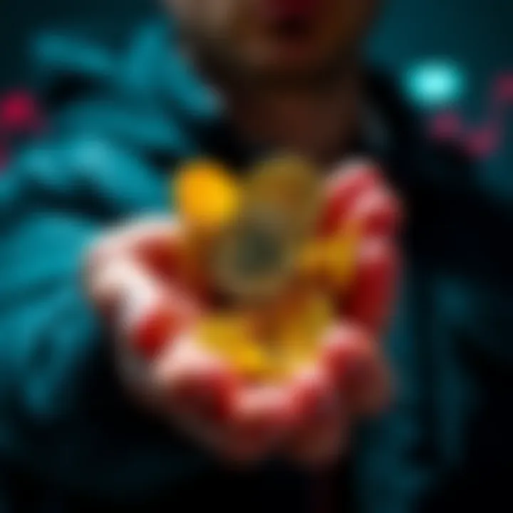 A person holding a handful of coins, symbolizing a new investment in the coin market.