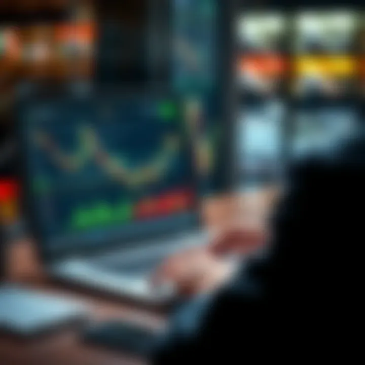 A person analyzing stock trends on a laptop with financial charts displayed, indicating market highs and strategies for investment protection.