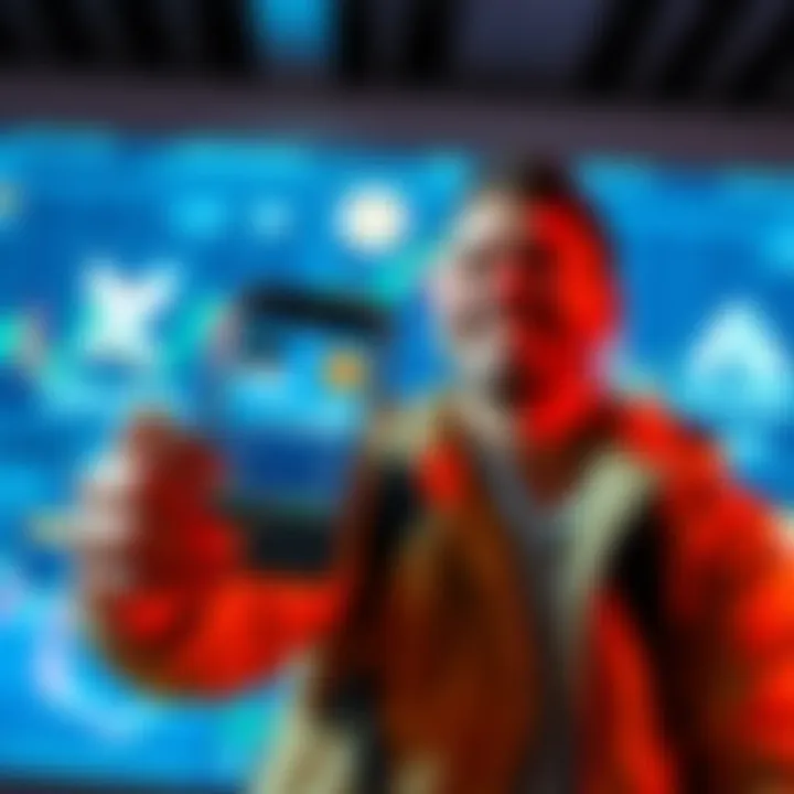A happy investor smiles while holding a smartphone displaying crypto charts with Solana, XRP, and ADA logos in the background.