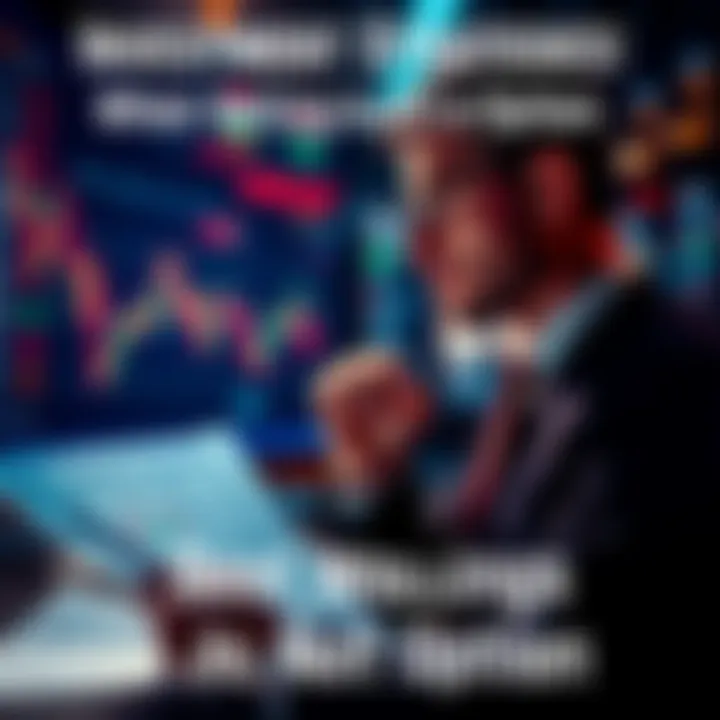 A thoughtful investor looking at stock charts and financial reports, symbolizing the importance of holding investments during market volatility.