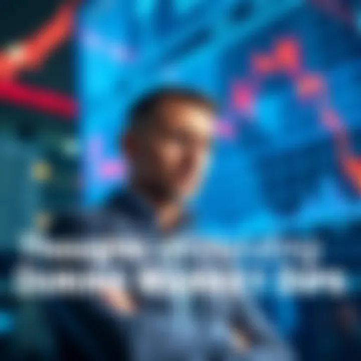 A concerned investor looking at a stock market chart showing a downward trend, reflecting on financial decisions during a market dip.