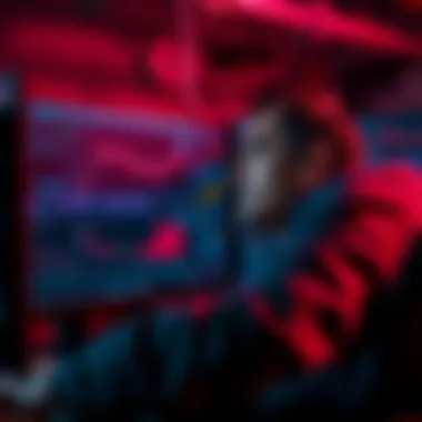 An investor looks frustrated while trying to transfer assets between Solana and Ethereum, showing a computer screen displaying complex charts and graphs related to liquidity issues.