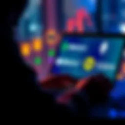 A person reviewing cryptocurrency options on a laptop, with logos of Ethereum, Bittensor, SEI, and Solana displayed on the screen.