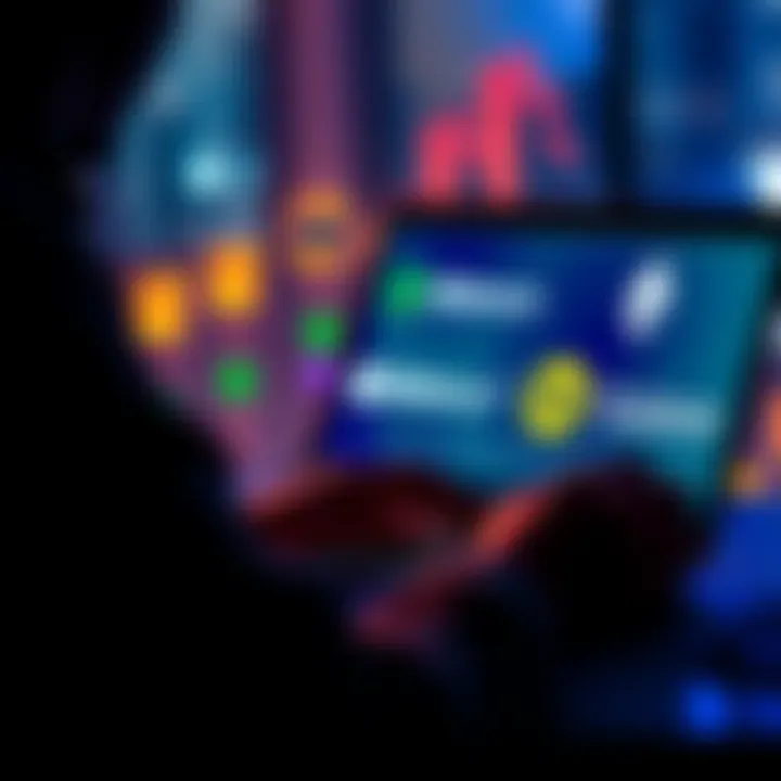 A person reviewing cryptocurrency options on a laptop, with logos of Ethereum, Bittensor, SEI, and Solana displayed on the screen.