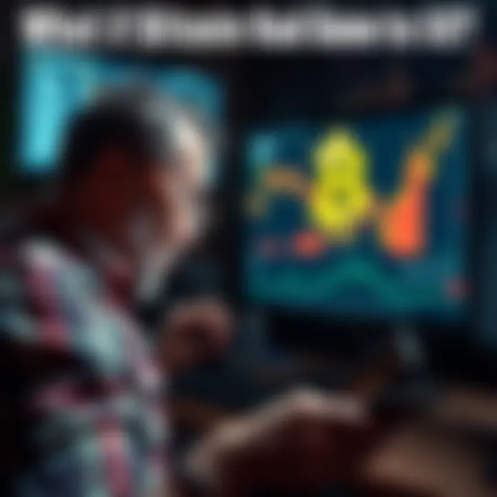A worried investor staring at an empty wallet, symbolizing the loss from a failed Bitcoin investment, with a computer screen showing Bitcoin's collapse.