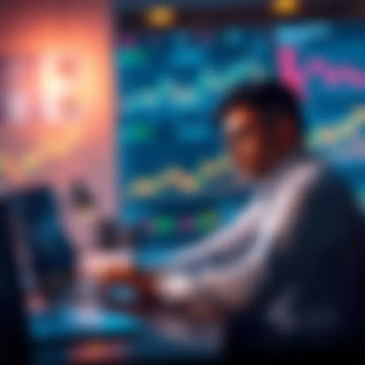 An investor calmly checking market charts on a laptop, symbolizing a shift in mindset during a market dip.