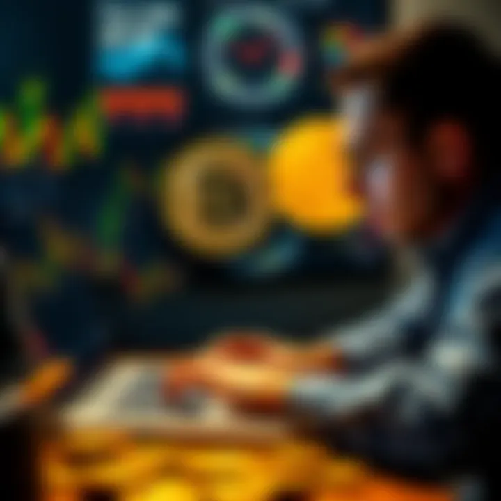 A person analyzing Bitcoin charts on a laptop, reflecting confidence and determination after investing heavily in Bitcoin and moving away from index funds.